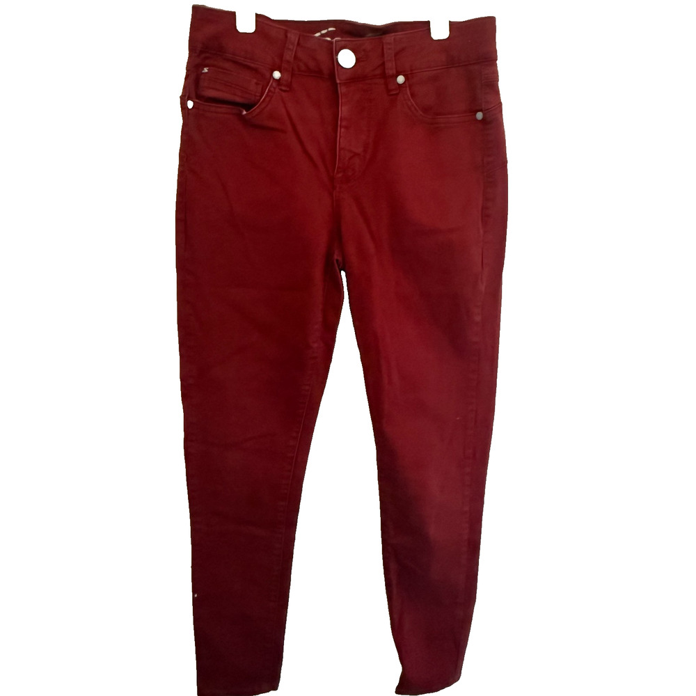 Seven7 Womens Booty Shaper High Rise Skinny Jeans Red Dahlia Holiday Valentine 4